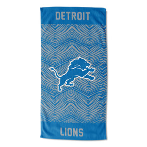 Zubaz Detroit Lions Mens Blue Solid With Camo Hood