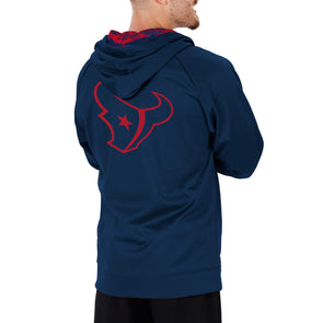 NFL Team Apparel Youth Houston Texans Color Block Full-Zip Hoodie