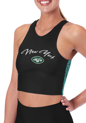 New York Jets NFL Womens Distressed Wordmark Crop Top