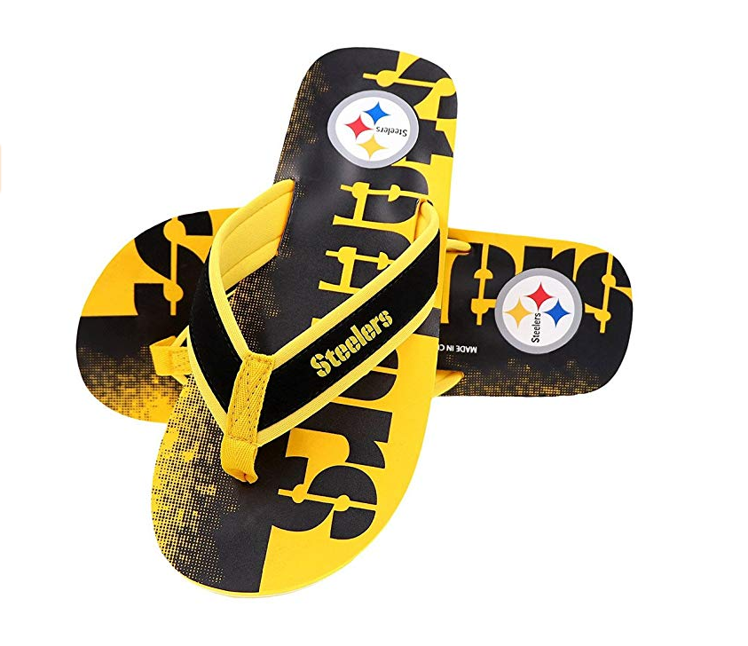 pittsburgh steelers men's flip flops