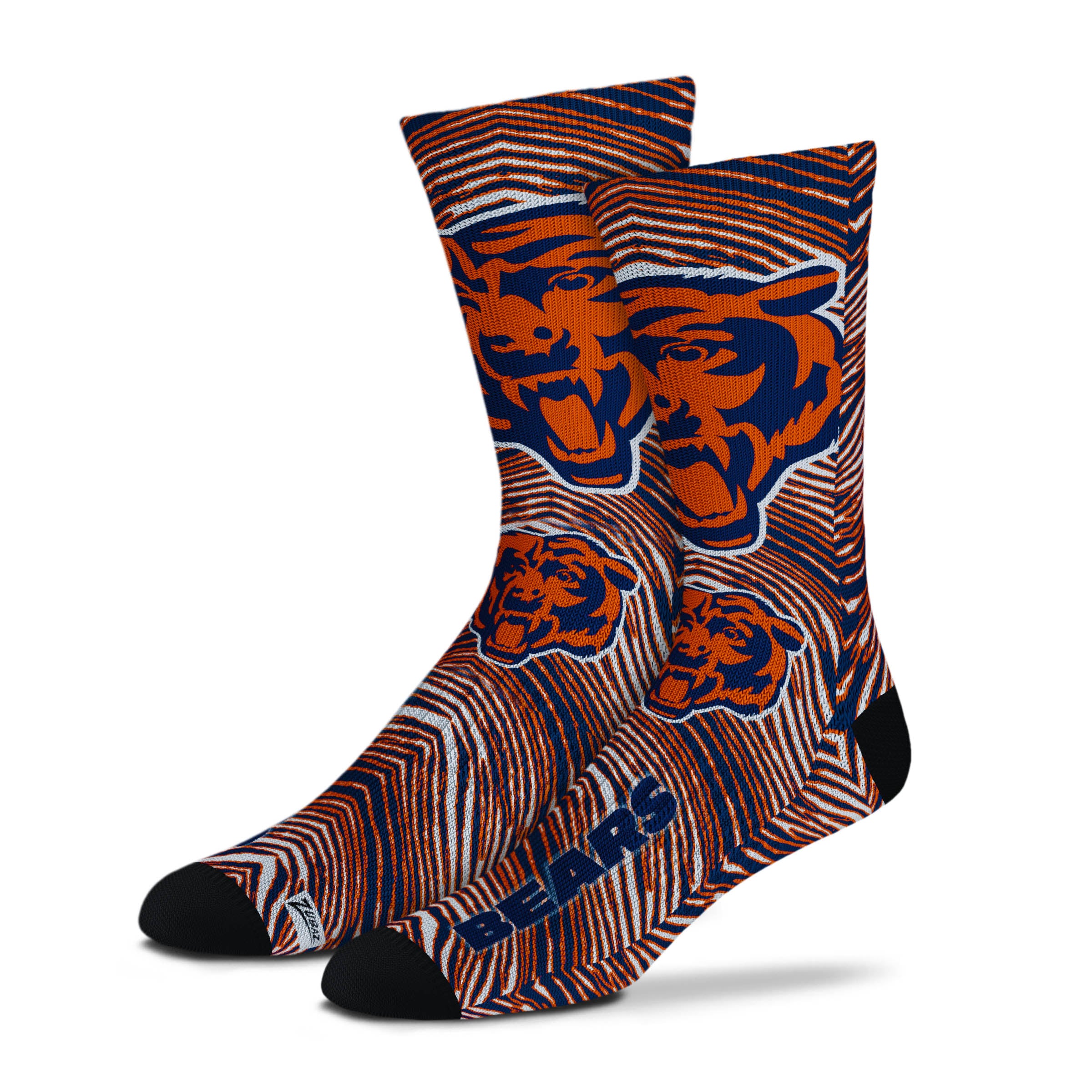 Officially Licensed NFL Chicago Bears Zubaz Fever Socks, Youth Size | for Bare Feet