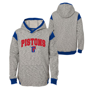 NBA Detroit Pistons Red Blue Mascot Scratch Zip Up Hoodie - Limotees