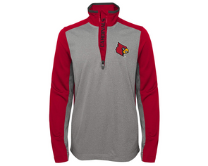 Ncaa Louisville Cardinals Men's Gray Crew Neck Fleece Sweatshirt