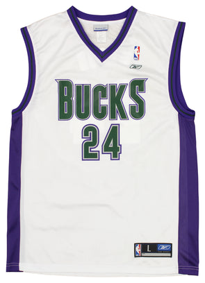 Milwaukee Bucks SWINGMAN White-Green-Purple Fitted Hat by Reebok