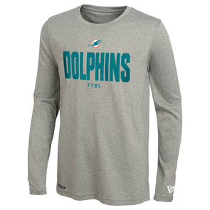 Womens New Era Aqua Miami Dolphins Crop Long Sleeve T-Shirt