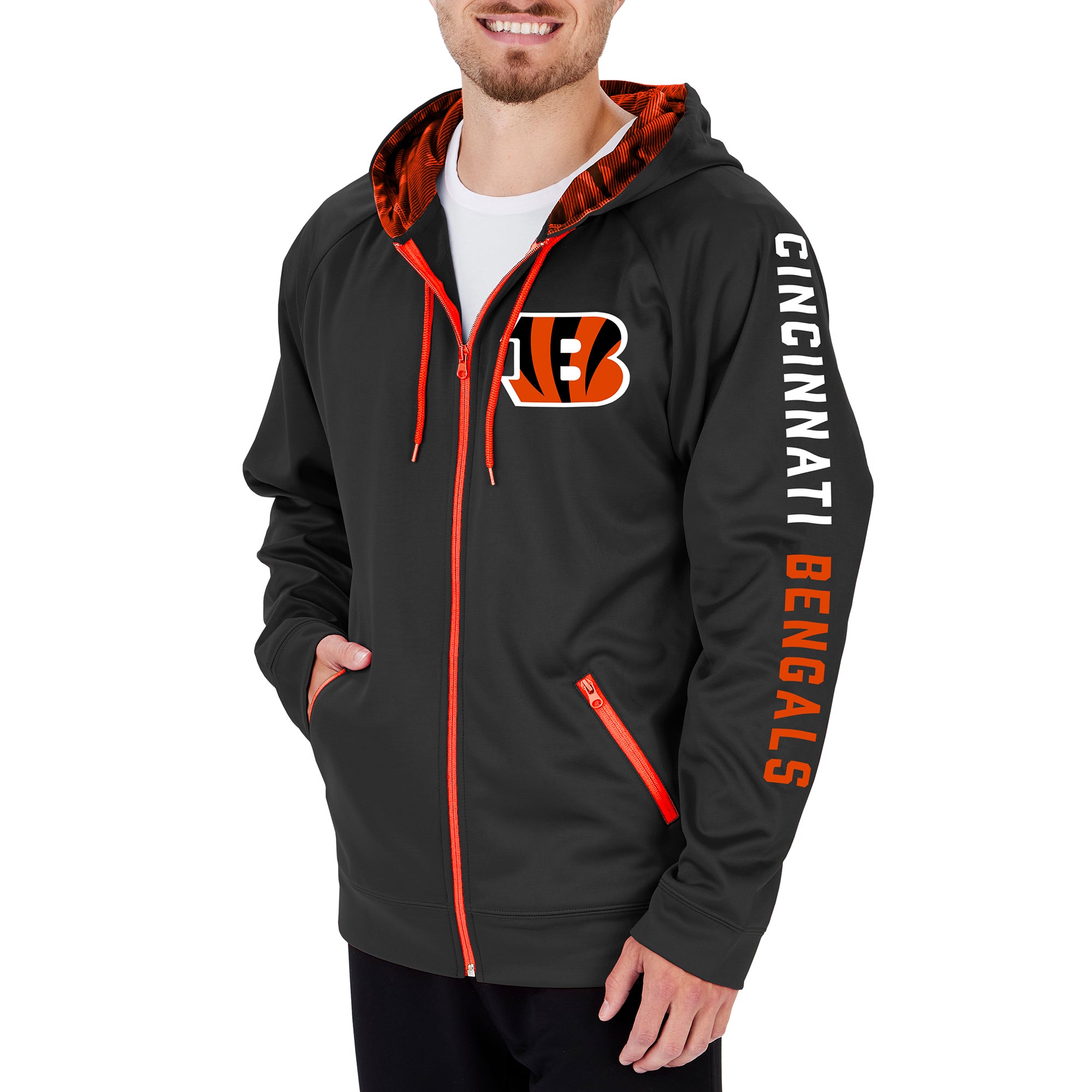 Cincinnati Bengals Combine Authentic Field Play Full-Zip Hoodie Sweatshirt  - Black