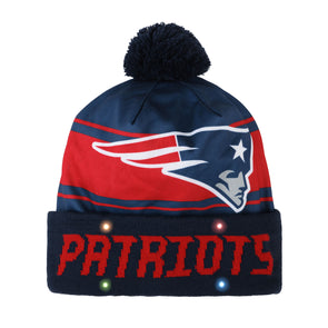 NFL Football Team Mini Logo Light Up Beanie Stretch Knit Hat