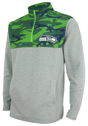 Zubaz NFL Women's Seattle Seahawks Marled Soft Pullover Hoodie