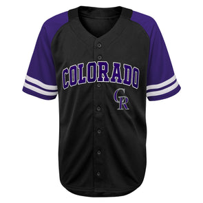 Outerstuff MLB Kids Colorado Rockies Button Up Baseball Team Home