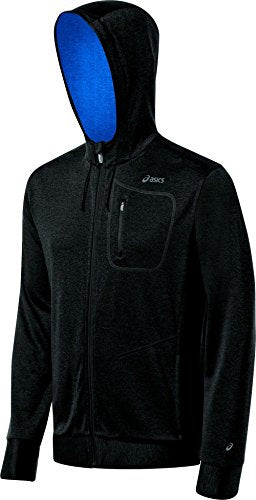 ASICS Men's Full Zip Hooded Sweatshirt Jacket, Black – Fanletic