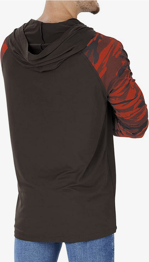 Zubaz Cleveland Browns Mens Brown Camo Lines Hood