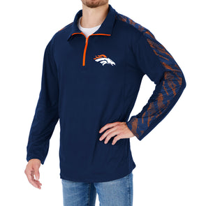 Denver Broncos Womens Crop Top Hoodie W/ Tonal Viper Print Detail