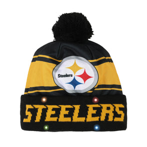 NFL Team Apparel Pittsburgh Steelers Black Knit Beanie Cuffless Skully Hat  Toque