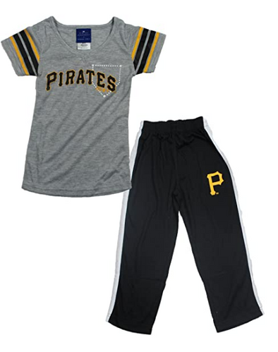 Outerstuff MLB Youth Girls (7-16) Pittsburgh Pirates Vintage Raglan Tee Shirt