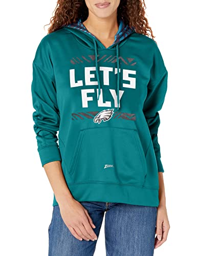 Zubaz NFL Women's Washington Commanders Solid Team Color Hoodie with Zebra  Details 