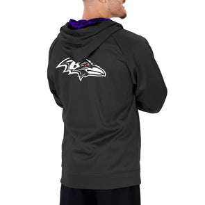 Reebok NFL Baltimore Ravens Football On Field Gray Full Zip Hoodie Camo  Mens S