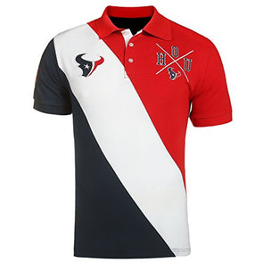 Klew NFL Football Men's Atlanta Falcons Rugby Diagonal Stripe Polo Shirt