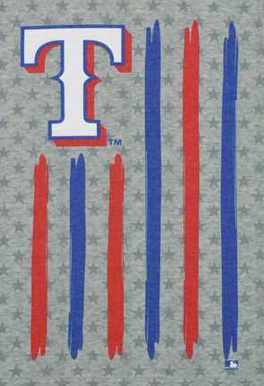 Texas Rangers Big Logo Flag T-Shirt - Gray