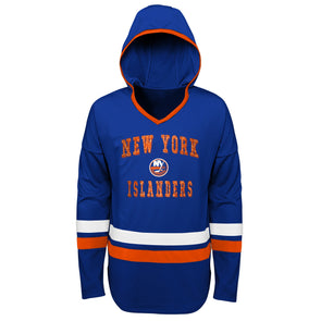 Youth New York Islanders Blue Asset Lace-Up Pullover Hoodie