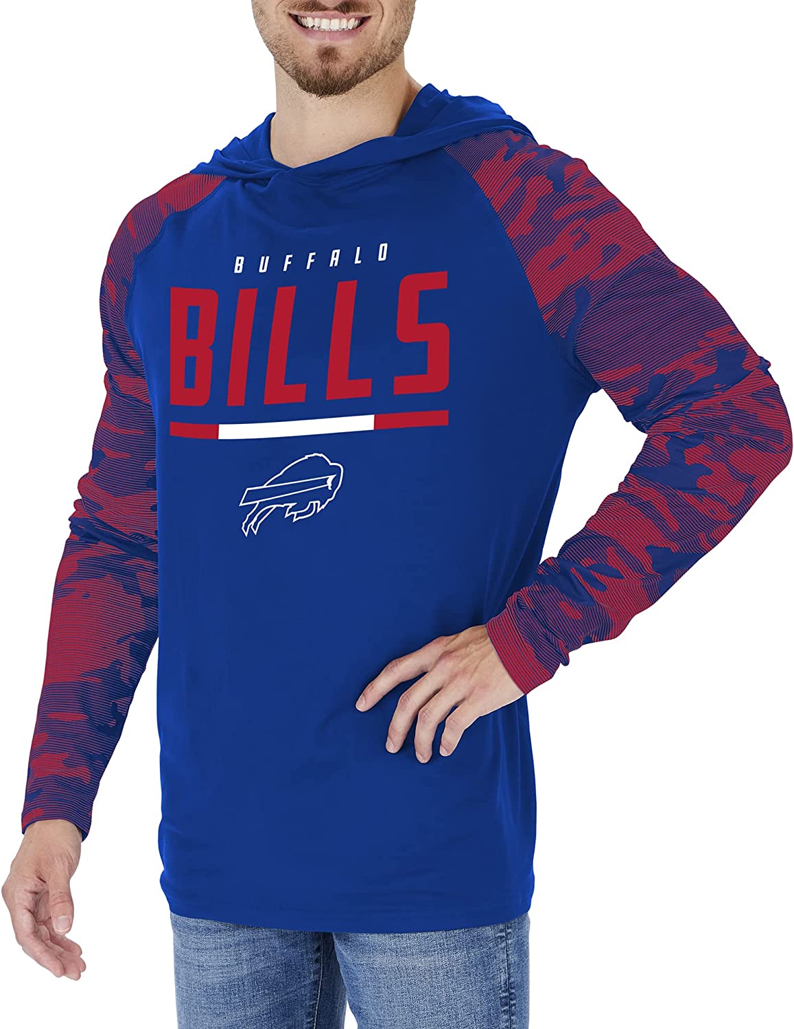 Zubaz NFL Men's Buffalo Bills Team Color Camo Back Panel Hoodie – Fanletic