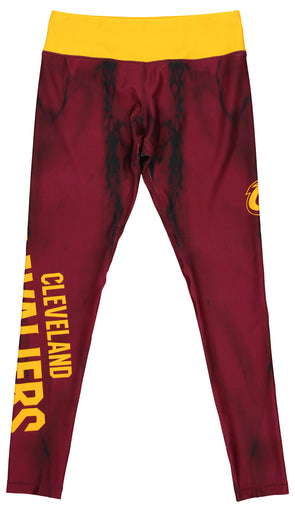 Cleveland Cavaliers Women's Marble Wordmark Leggings-Wine