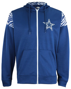 Dallas Cowboys New Era Women's Tie Dye Fleece Full-Zip Hoodie - Navy