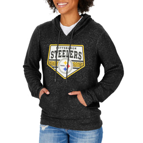 New Era Women's Pittsburgh Steelers Color Block Grey T-Shirt