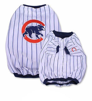  Sporty K9 MLB Baseball Striped Dog Jersey, Chicago