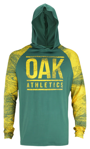 Youth Oakland Athletics Green Baseball Performance Pullover Hoodie