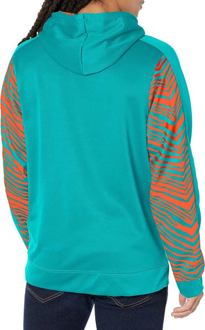 Northwest Company Zubaz NFL Men's Miami Dolphins Team Color Block 1/4 Zip Hoodie w/ Camo Lines