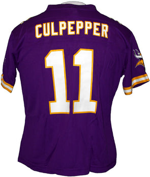 Minnesota Vikings Culpepper #11 Jersey T-Shirt Mens XXL Blue Short Sleeve  Vneck