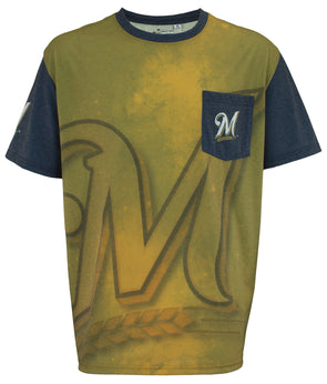 Milwaukee Brewers Youth Gold Repeat Logo T-Shirt