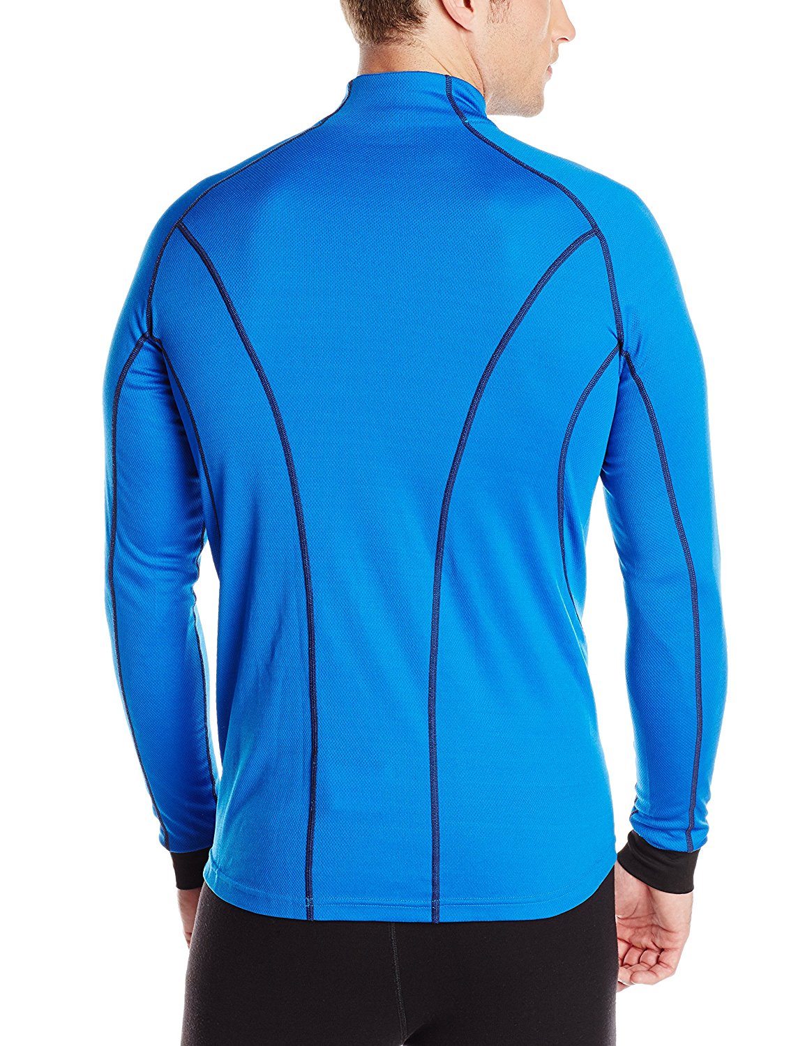 Hansen Men's Dry 1/2 Zip Base Layer Shirt, Cobalt Blue Fanletic