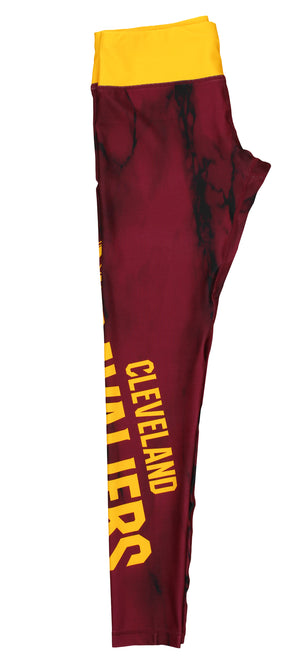 Cleveland Cavaliers Women's Marble Wordmark Leggings-Wine