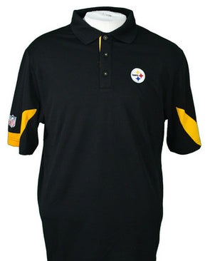 FOCO Pittsburgh Steelers NFL Mens Cotton Stripe Polo Shirt - S