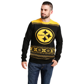 Lids Pittsburgh Steelers FOCO Ugly Sweater Long Sleeve T-Shirt - Black