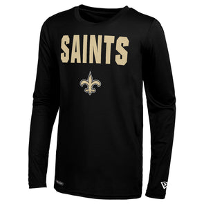 Men's New Era Gold/Black New Orleans Saints Active Block Hoodie Long Sleeve  T-Shirt 