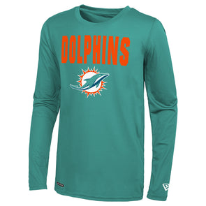 Nike Women's Fashion (NFL Miami Dolphins) High-Hip T-Shirt in Blue, Size: Large | NKZZ087K9P-06V