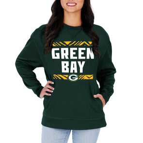 Zubaz NFL Women's Green Bay Packers Solid Team Color Lightweight Pullo –  Fanletic