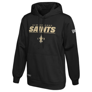 Men's New Era Gold/Black New Orleans Saints Active Block Hoodie Long Sleeve  T-Shirt 