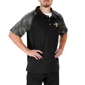 FOCO New Orleans Saints NFL Mens Cotton Stripe Polo Shirt - S