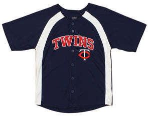 MLB Minnesota Twins Women's Short Sleeve Button Down Mesh Jersey