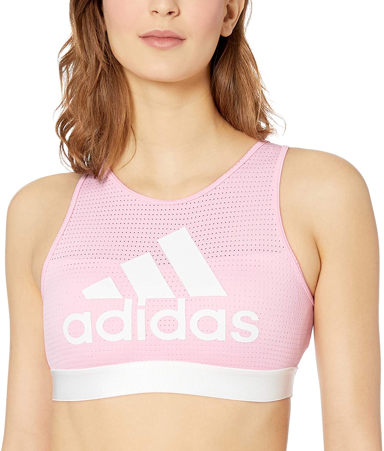 Mejor Mayor Goma Adidas Women's Halter 2.0 Logo Sports Bra, True Pink, Size XX-Small –  Fanletic