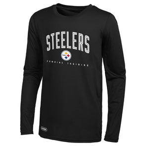 Pittsburgh Steelers Women's Warm Up V-Neck Hoodie Long Sleeve T-Shirt