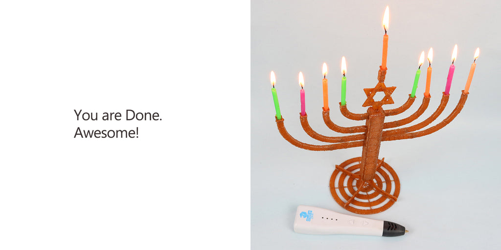 Hanukkah Menorah made with 3Dmate BASE Design Mat.