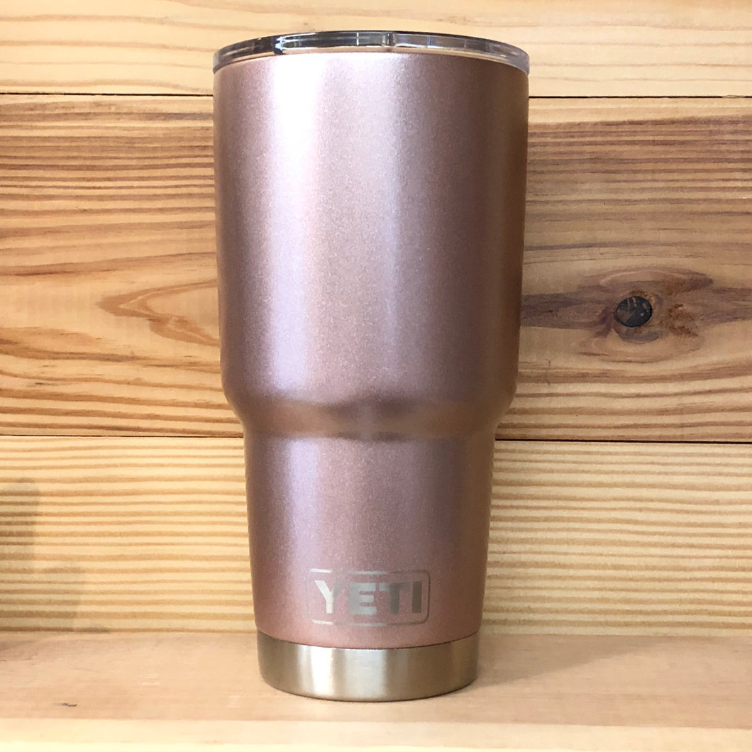 Rose Gold Metallic Yeti Rambler Tumbler 