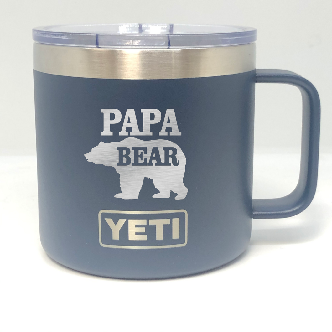 Papa Bear Yeti Rambler Tumbler Small Batch Customs