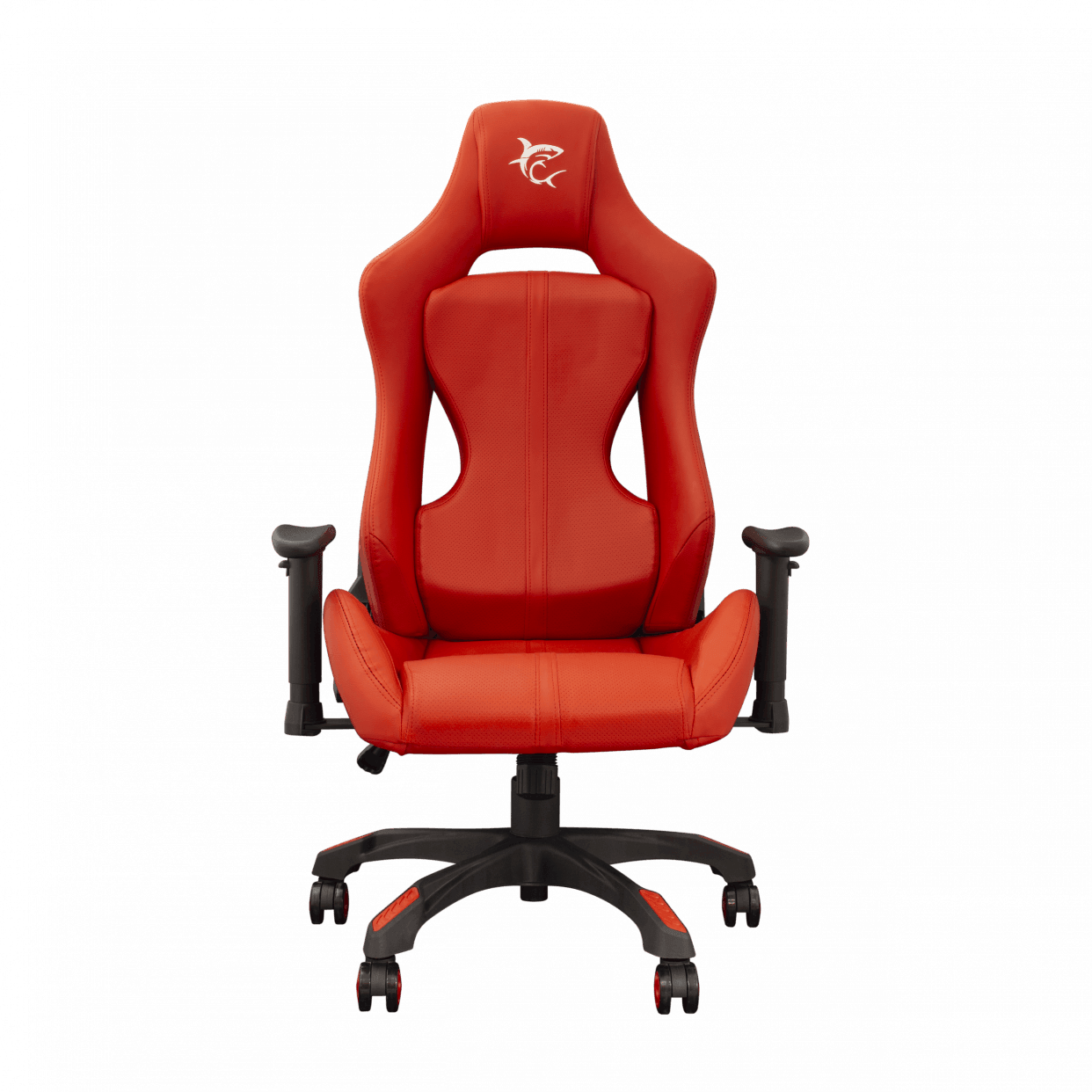 white shark gaming chair red devil red