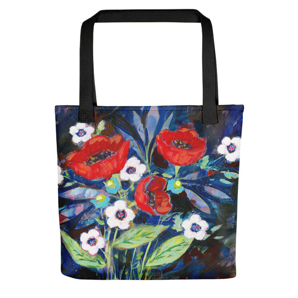 Download Three Red Poppies Bouquet Tote bag - Creative Whims