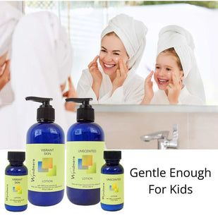 Gentle Enough For Your Kids - Unscented and Vibrant Skin 1oz, 8oz Lotion